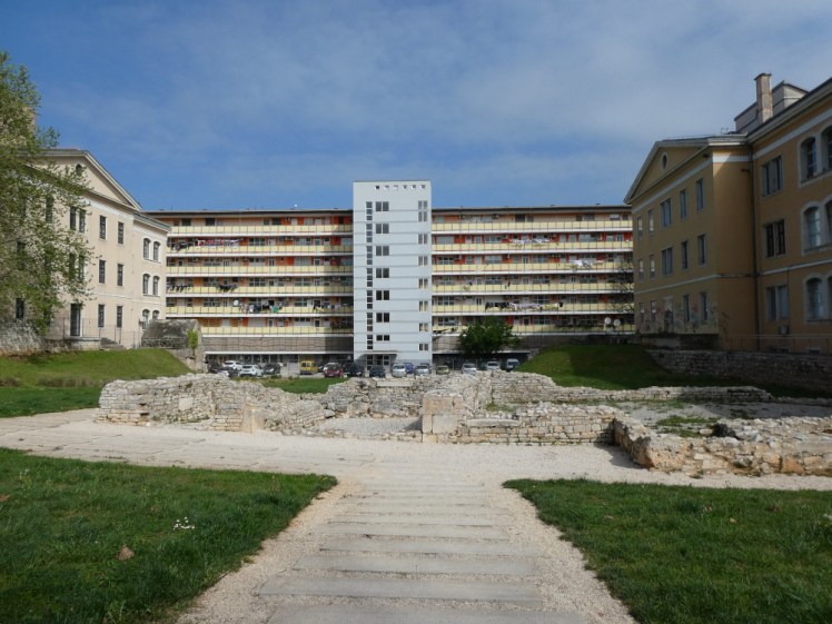 St Theodor's Quarter, a series of ruins in the shadow of a modern apartment building.