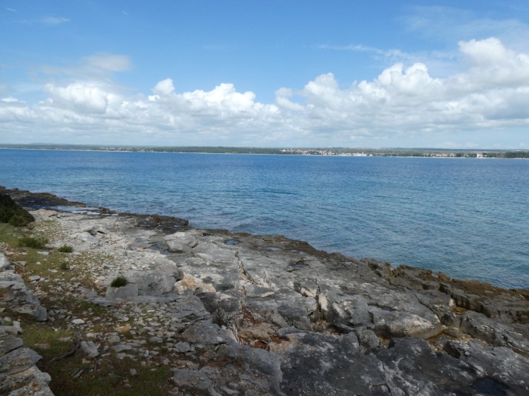 A view across to the mainland from Brijuni. The sea is a gorgeous turquoise.