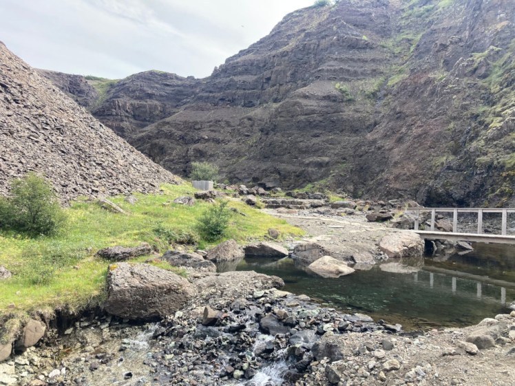 The cold pool, where the river gets held up a little before cascading over gravel and continuing. I can vouch for it being pretty cold.