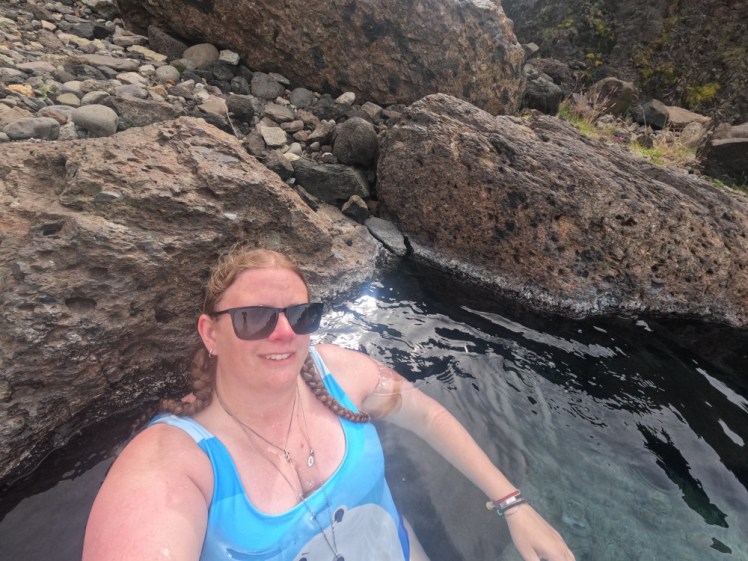 Relaxing in Urður with a bit of sun just about shining off the water next to me.