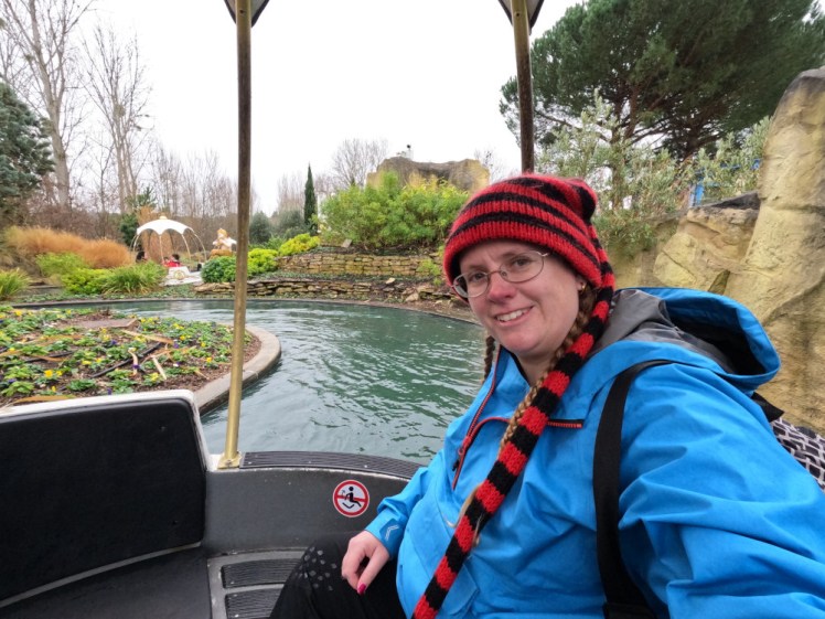 A more controlled selfie on the little round boat going round the gentle Rivière d'Elis.