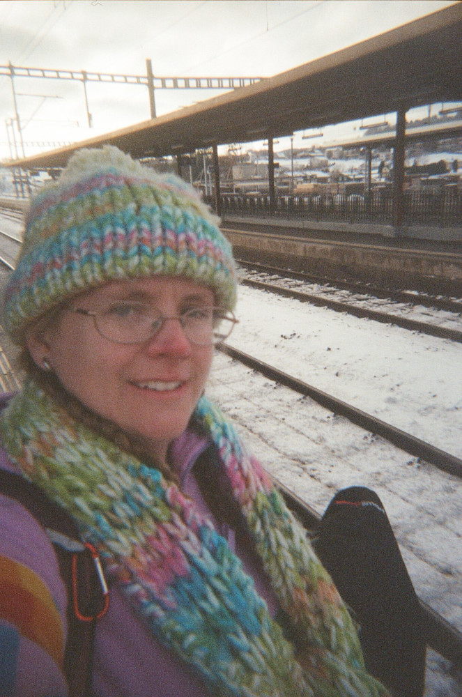 Another selfie, this one not a bad one. I'm a little more grainy and brown than I would be in digital but it's definitely the best of the lot.