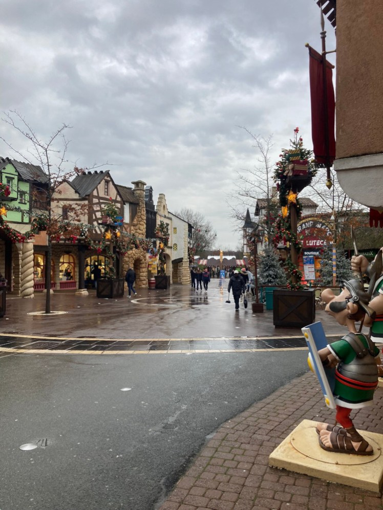 Via Antiqua, the main street at the entrance to Parc Asterix.