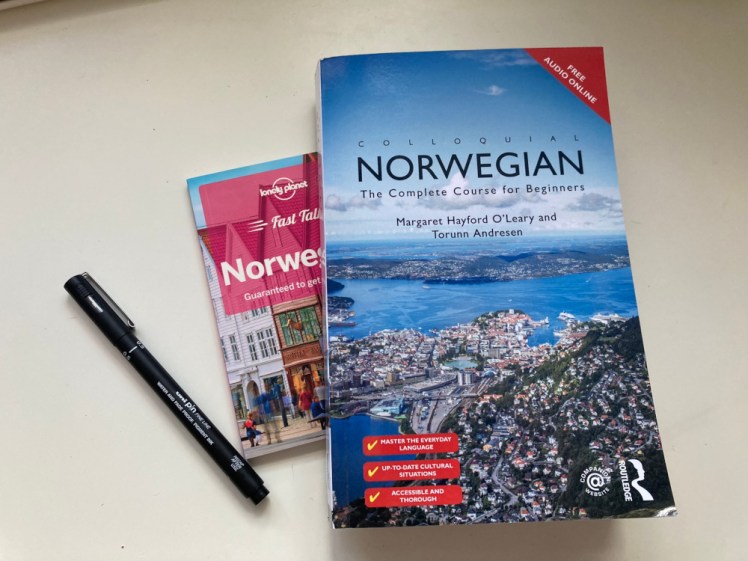 Colloquial Norwegian, the course book we didn't actually use, along with my Fast Talk phrase book which I'm going to use for the next step.