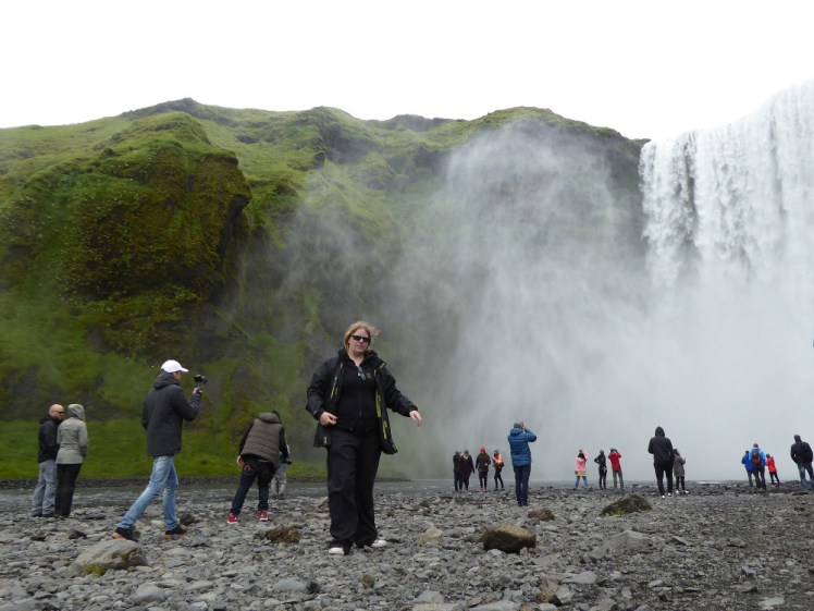 One of my favourite pictures - me in front of Skogafoss but something about the perspective, maybe the low camera, maybe the big waterfall, makes me look unnaturally tiny.