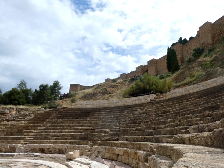 The remains of the 1st century Roman theatre, which still has most of its seating intact although the frontage, which is behind me while I'm taking the photo, has been mostly dismantled for building materials.