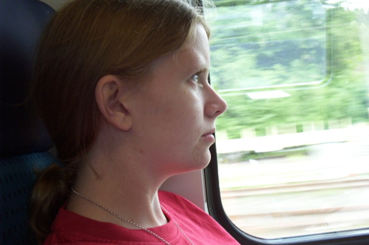 People didn't really take selfies in 2006 but here I am taking pictures of myself on a train on the way from St Gallen, wearing a red t-shirt and no glasses and pretending someone else is taking the photo.