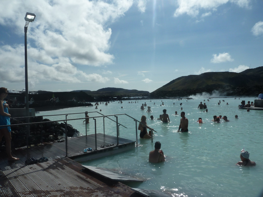 The Blue Lagoon in 2012, seen from the poolside cafe but still spreading far further than in 2026.