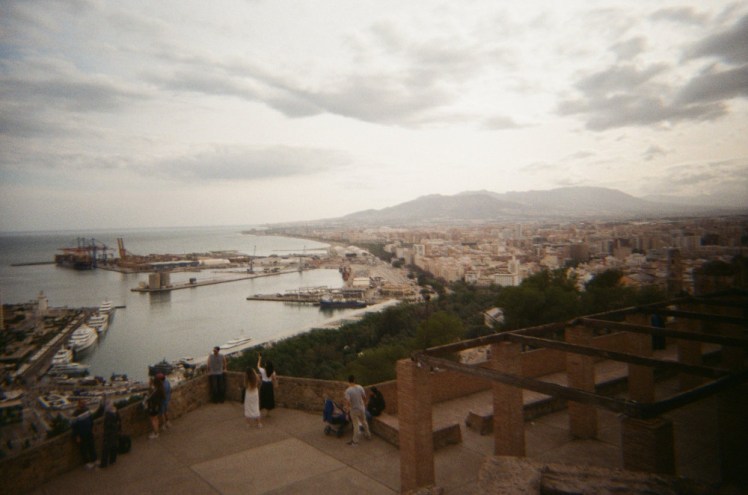 Another picture of the harbour, this time with some of the Gibralfaro walls.