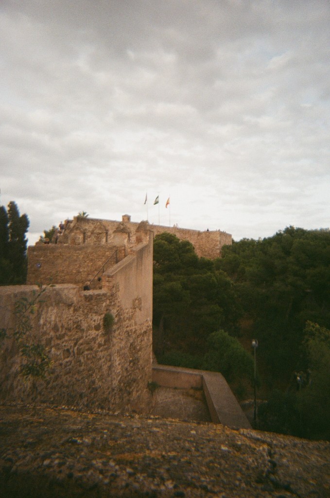 The walls of the Gibralfaro, meandering over the hill.