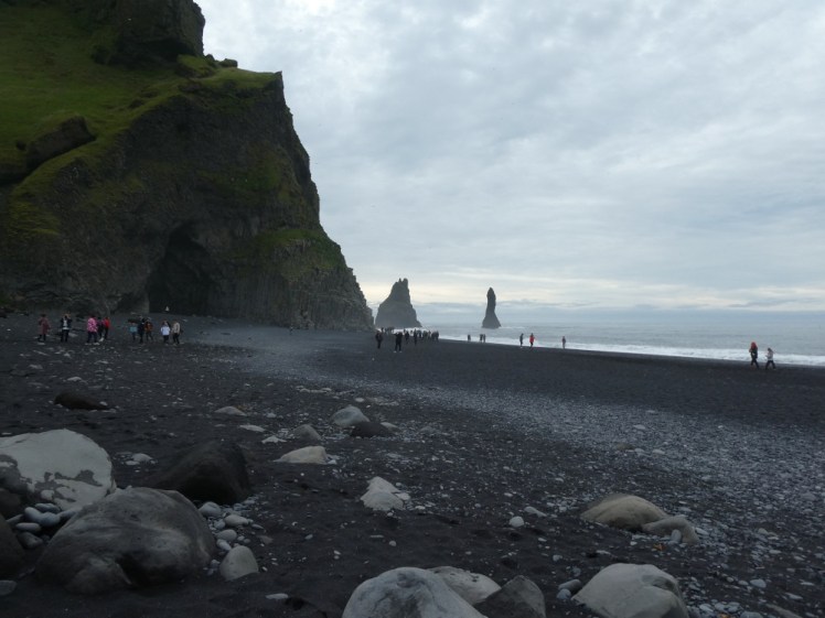 Reynisfjara on a misty morning, well back from the water.