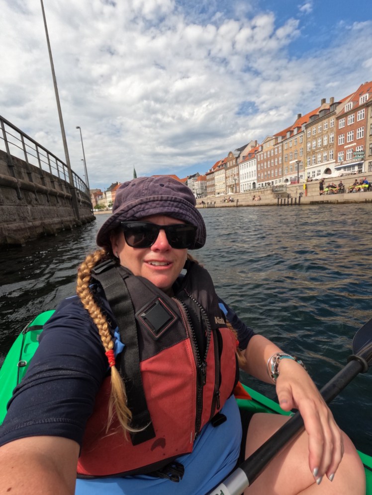 A selfie on the picturesque stretch of narrower canal.